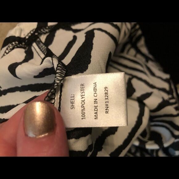 Small Tilly Zip up Spring Jacket in Black & White Zebra - Picture 8 of 9